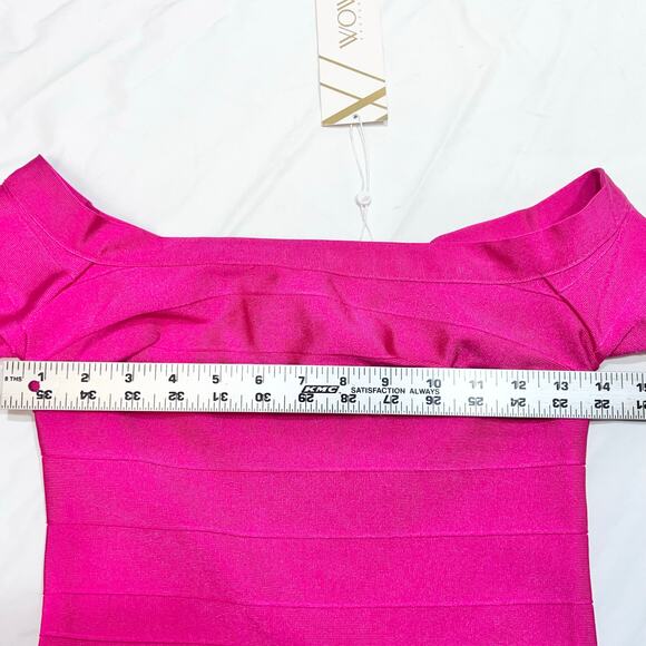 WOW Couture Bandage Bodycon Dress Women Small Pink Zipper Formal Night New - Picture 9 of 10